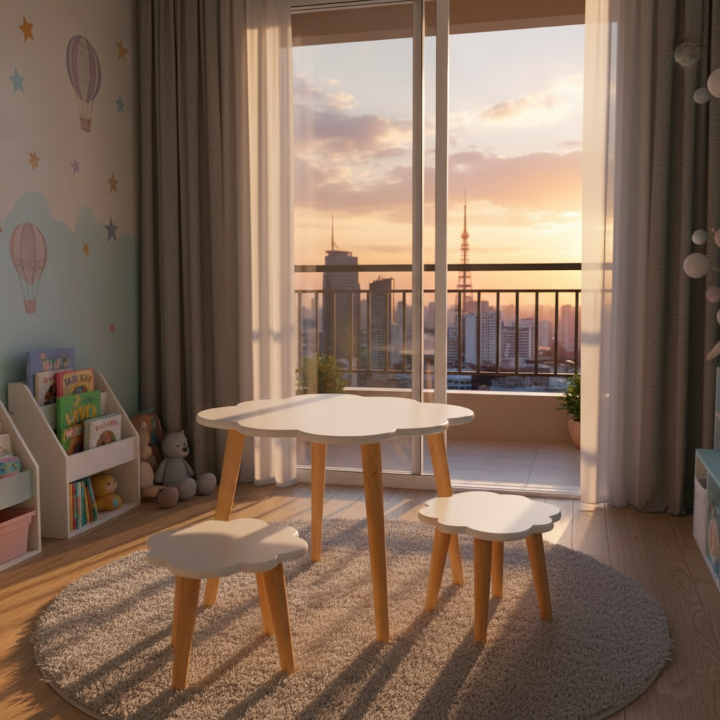 Mesa + 2 sillas Nubo vista 2